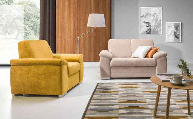 Sofagarnitur Set Polster Textil Stoff Couch 2+1 Sitzer Set Stoff Textil Couchen