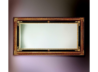 Klassischer Wandspiegel Holzrahmen Spiegel Möbel 107x197 Glas Rahmen Wand Gold