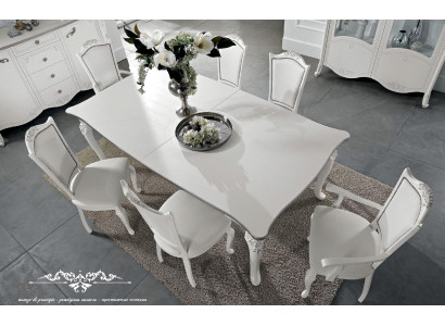 Esstisch Echtholz Möbel Weiß Tisch Esszimmer Klassische Esstische Tische Holz