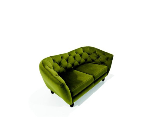 Dreisitzer Sofa mit luxuriöser Chesterfield-Rückenlehne in einem eleganten Grünton 