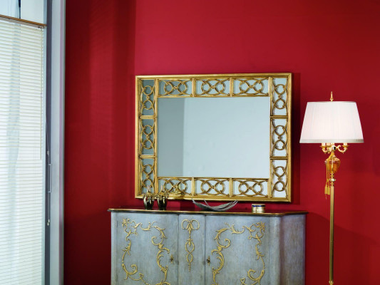 Klassischer Designer Spiegel Wandspiegel Barock Rokoko 150x114cm Holz Rahmen