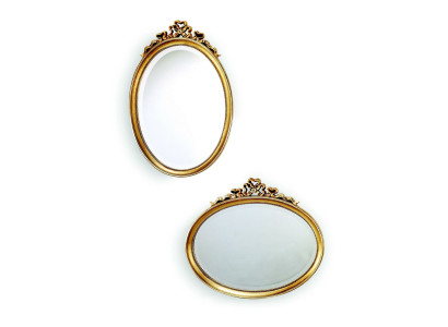 Klassischer Design Spiegel Wandspiegel Oval 67x77cm Hängespiegel Barock Rokoko