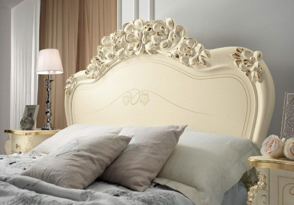 Bett Beige Holzbett Möbel Massivholz Schlafzimmer design Betten Hotel MobilPiu