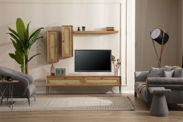 Lowboard rtv Wandschränke Wohnzimmer Holz Möbel Wandregal Set 4 tlg.