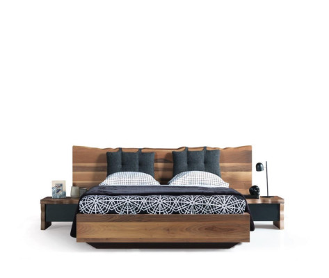 Schlafzimmer Bett 2x Nachttisch Kleiderschrank Kommode Spiegel Set 6tlg