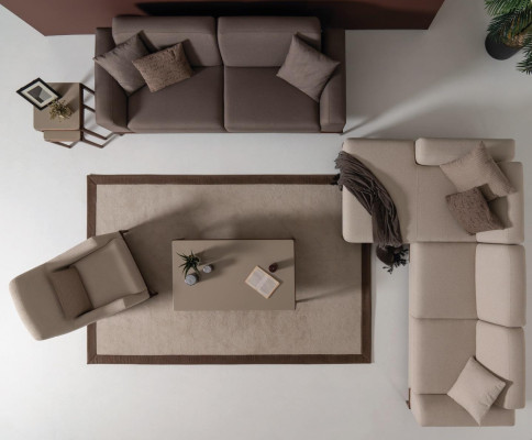 Wohnzimmer Ecksofa L-Form Sofa 3 Sessel Couchtisch 2x Beistelltische Set