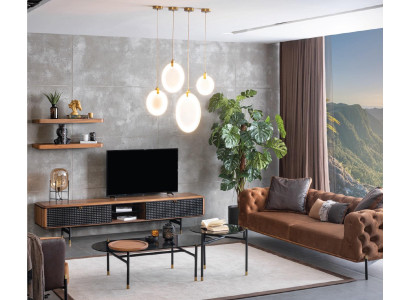 Wandregal Wohnzimmer Design Echtholz braun Farbe Neu Möbel Material Holz