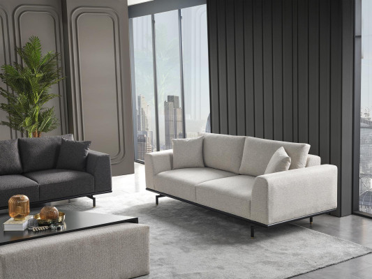 Sofagarnitur 431 Hockere Couchtisch Sitzer Wohnzimmer Design neu 5tlg