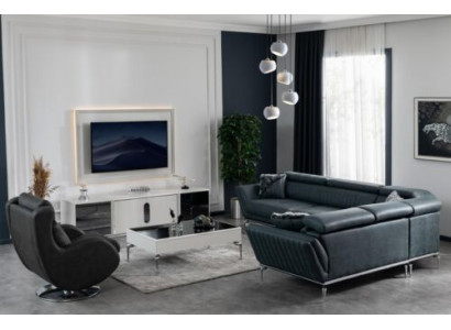 Wohnzimmer Set Ecksofa L-Form TV-Ständer Fernsehwand Garnitur Design