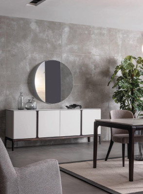 Esszimmer Set Tisch 2x Stühle Anrichte Spiegel Bank 6tlg Essgruppe Neu