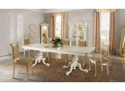 Klassischer Tisch Esstisch Holz Esszimmer Garnitur 6x Stuhl Set Stühle Lehn Neu