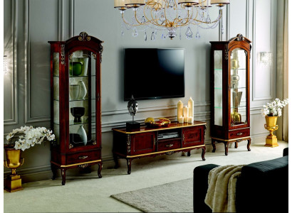 Wohnzimmer Wand Schrank Vitrine rtv sideboard echtes holz schränke italien möbel