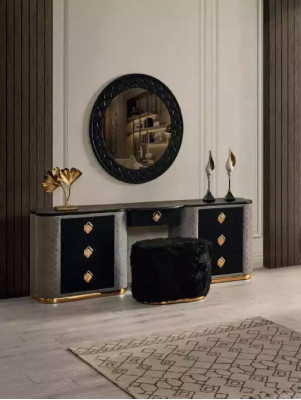 Schminktisch Set Konsole Spiegel Schlafzimmer Möbel Design Hocker Set Neu