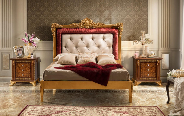 Bett Schlafzimmer Set Design Luxus Betten Neu Barock Möbel 2x Nachttisch 3tlg.