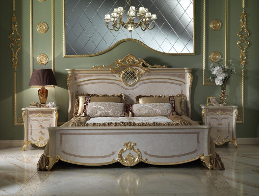 Schlafzimmermöbel-Set - Bett mit zwei Nachttischen in modernem Design