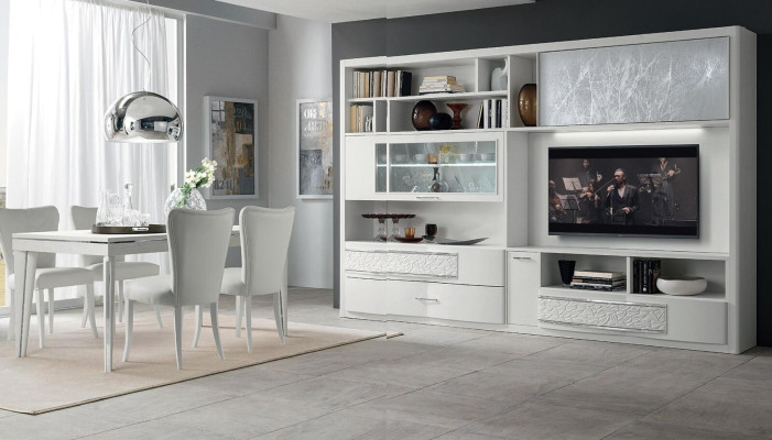 Wohnwand rtv Wand Schrank Sideboard Fernseh Kommode Holz Design Modern Möbel Neu