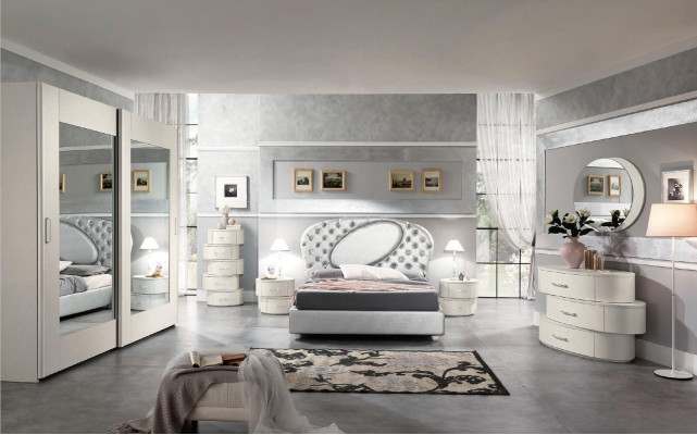 Luxus Kleiderschrank mit Schwebetüren Schlafzimmer Schrank Schränke Holz Modern