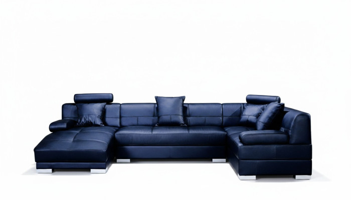 Ledersofa Couch Wohnlandschaft Ecksofa Eck Garnitur Design Modern Dekor