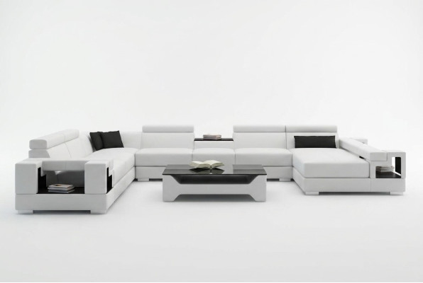 Ledersofa Couch Wohnlandschaft Ecksofa Eck Garnitur Design Modern Sofa 6138