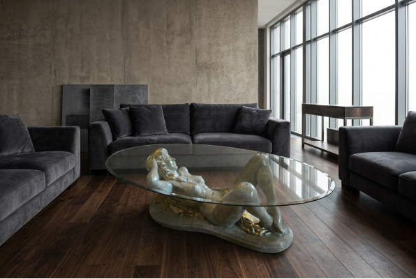 Erotischer Glastisch Skulptur Figur Couchtisch Tisch Sofa Bestell Tische Statue