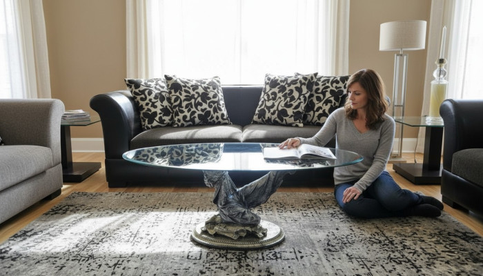 Design Medusa Couchtisch Glastisch Tisch Beistell Tische Couch Klassisch 42cm