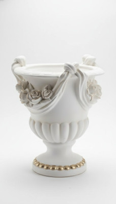 Design Blumen Topf Dekoration XXL Vase Vasen Handarbeit Deko Kelch Pokal 0857