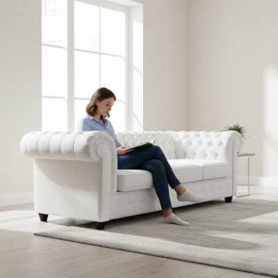 Chesterfield Sofagarnitur Sofa 3+1+1 Couch Polster Set Sofas Couchen S1