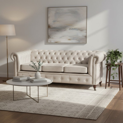 Chesterfield Sofagarnitur 3+2+1 Oxford Couch Polster Set Sofas Couchen Leder