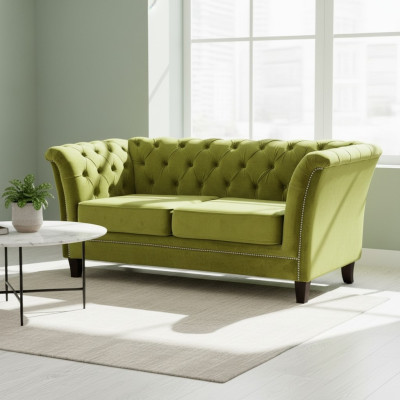 Chesterfield Design Sofa Couch Polster Kanzlei Praxis Büro Sofas Textil Stoff