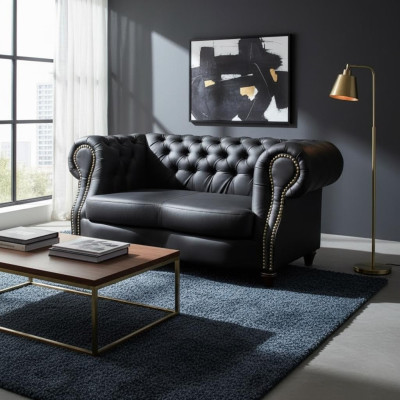 Chesterfield Lincoln 2 Sitzer Couch Polster Sofas Couchen Design Sofa Club Leder