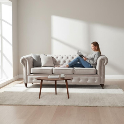 Design Klassiker Chesterfield Polster Sofa Couch Garnitur 3 Sitzer Ledersofa Neu