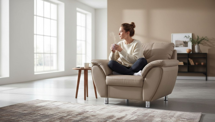 Design Relax Club Sessel Lounge Sofa Stuhl Fernseh Polster Couch Stoff 1 Sitzer