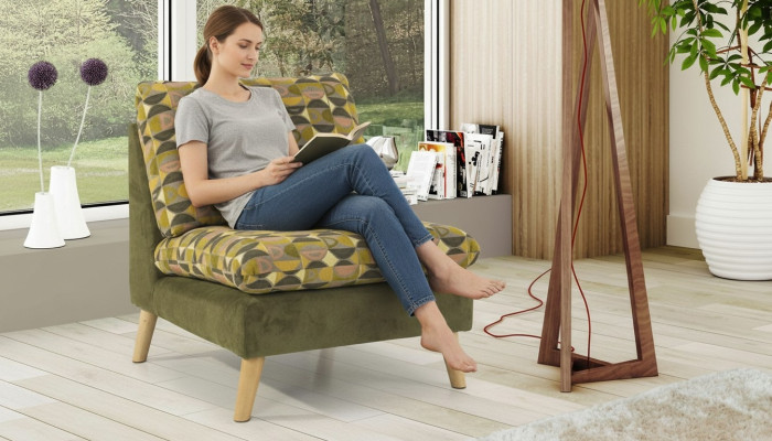 Design Relax Club Sessel Lounge Sofa 1 Sitzer Fernseh Stuhl Polster Stoff