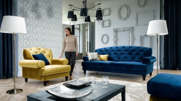 Chesterfield 3 Sitzer Designer Sofa Couch Polster Sofas Couchen Textil Lamezia