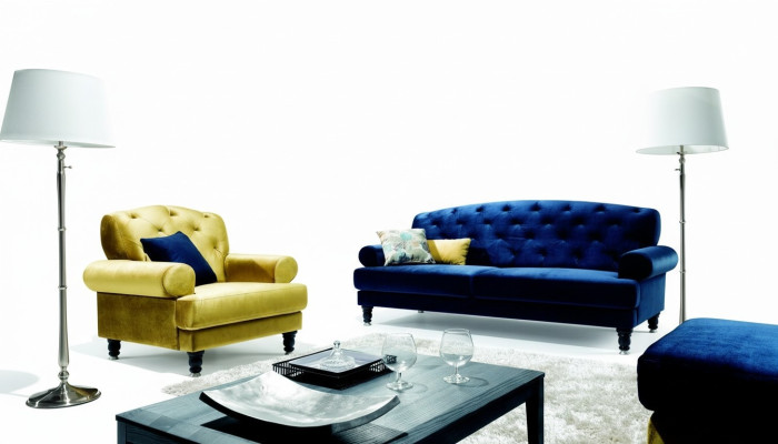 Chesterfield 3 Sitzer Designer Sofa Couch Polster Sofas Couchen Textil Lamezia