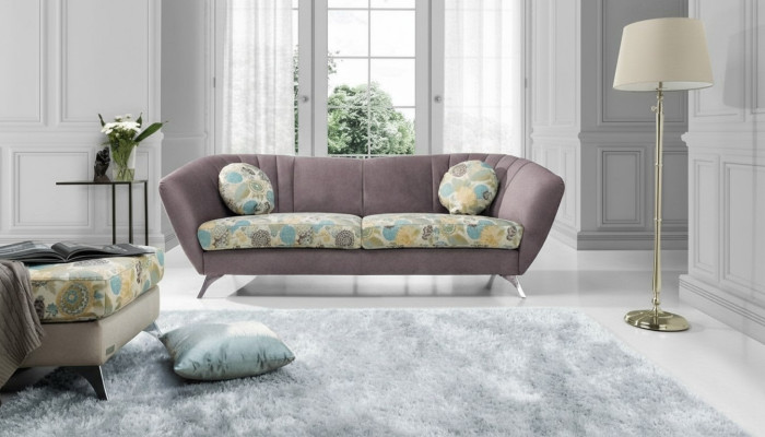 Design 3 Sitzer Relax Club Sofas Lounge Sofa Textil Polster Couch Stoff Couchen