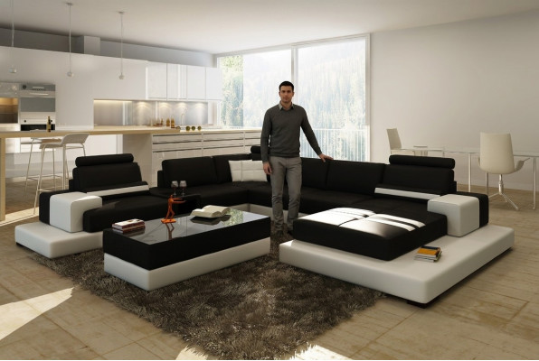 Moderne XXL Big Wohnlandschaft Sofa Couch Polster Eck Sofas Garnitur