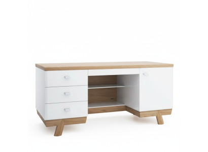 Moderner Schreibtisch Tisch Schreibtische Büro Office Chef Tische Holz Aspen