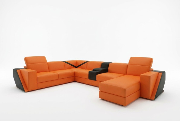 Ledersofa Sofa Couch Polster Wohnlandschaft Designer Ledersofa U Form