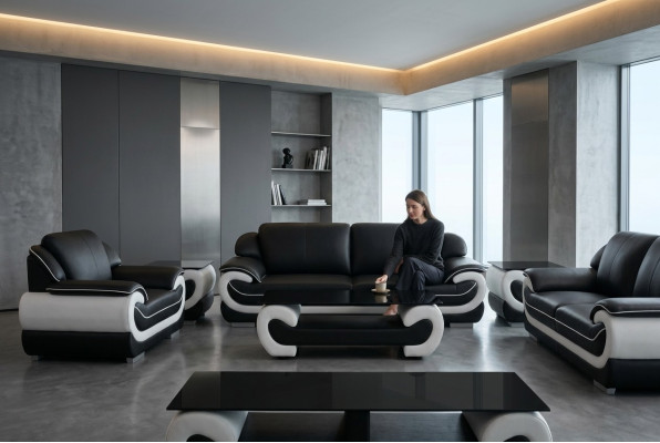 Ledersofa Couch Wohnlandschaft 3 Sitzer Design Modern Sofa Couchen