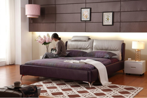 Modernes Luxus Design Bett XXL Betten Stil Dekor Hotel Doppel Leder 140 160