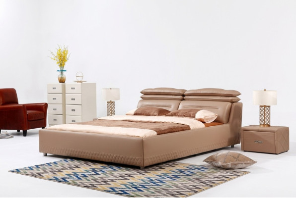 Modernes Design Bett XXL Luxus Hotel Betten Stil Doppel Leder 140 160
