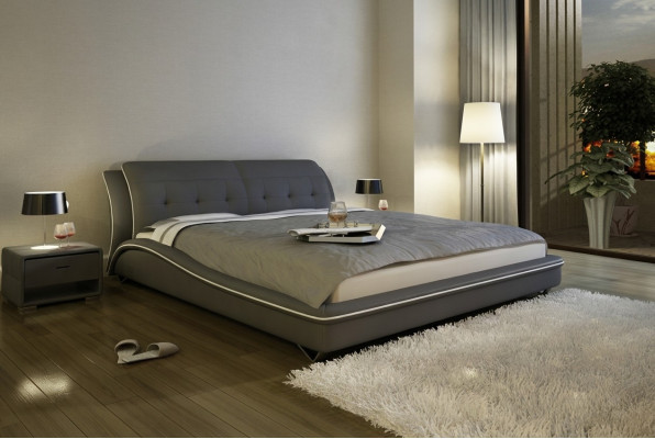 Modernes Design Bett XXL Betten Luxus Stil Doppel Hotel Leder 
