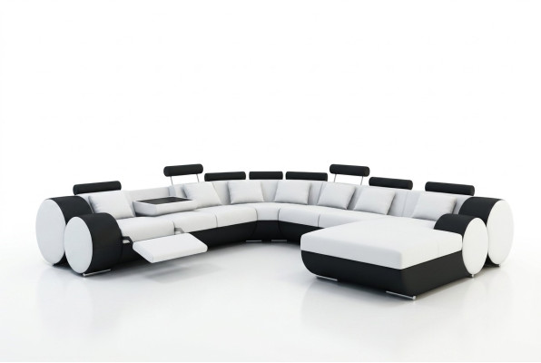Multifunktions Ledercouch Sitz Polster Wohnzimmer Leder Dekor Garnitur Sofa