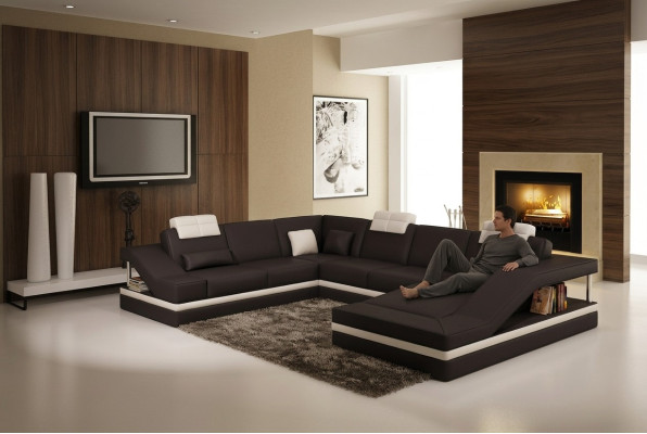 Design Ecken Big Polster Eck Sofa Couch XXL Leder Sofas Dekor Garnitur
