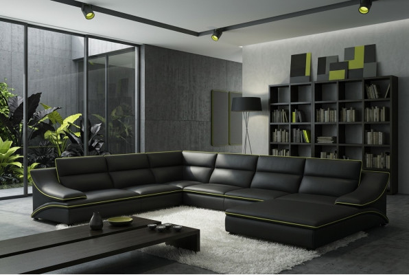 Design XXL Big Ecken Polster Eck Sofa Couch Leder Sofas Garnitur