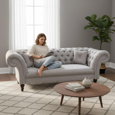 Design Sofa Chesterfield Polster Couch Big XXL 235cm Sofas Couchen
