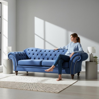 Chesterfield Sofa SHEFFIELD 3 Sitzer mit Bettfunktion Couch Sofas Couchen Neu