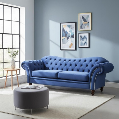 Chesterfield Sofa SHEFFIELD 3 Sitzer mit Bettfunktion Couch Sofas Couchen Neu