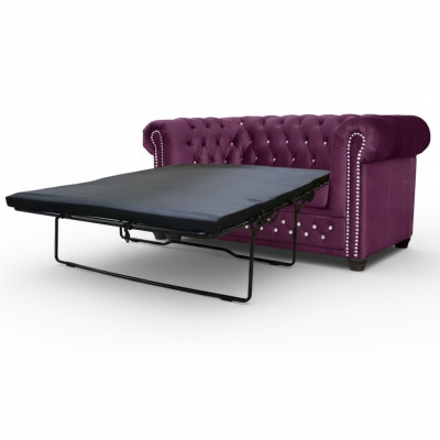 Chesterfield York Blink mit Bettfunktion Textil Couch Polster Sofas Couchen Neu